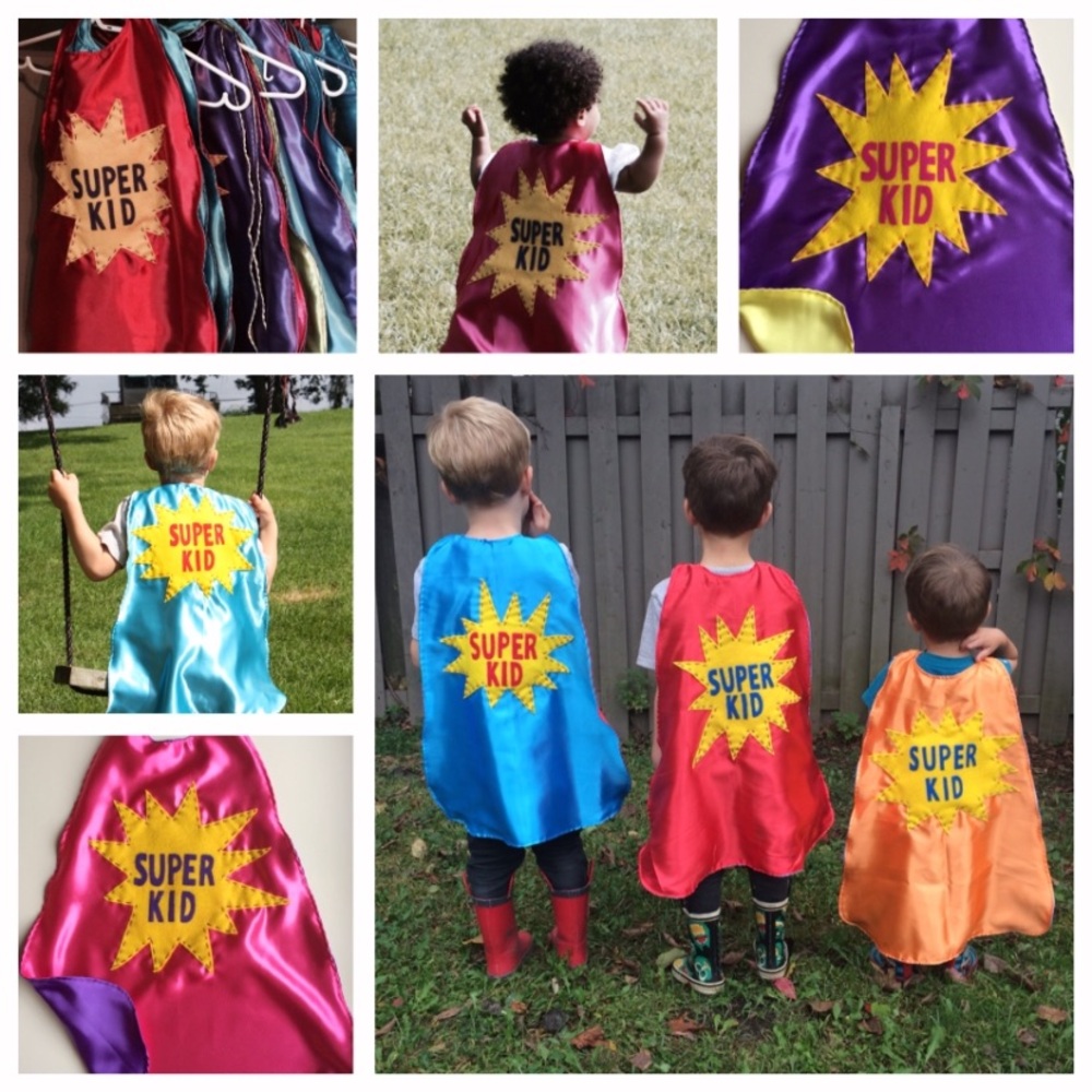 Super Kid cape - blue and pink